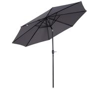 Outsunny Parasol de jardin extérieur Parasol droit inclinable Ø 3 m en métal Rond Polyester 180g/m² manivelle inclinable Gris