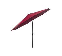 Parasol en métal rond polyester 180g/m² manivelle inclinable Ø 3 x 2,45 m bordeaux