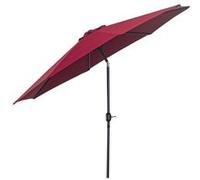 Outsunny Parasol de jardin extérieur Parasol droit inclinable Ø 3 m en métal Rond Polyester 180g/m² manivelle inclinable Bordeaux