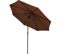 Outsunny Parasol de jardin extérieur Parasol droit inclinable Ø 3 m en métal Rond Polyester 180g/m² manivelle inclinable Chocolat