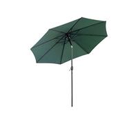 Parasol en métal rond polyester 180g/m² manivelle inclinable Ø 3 x 2,45 m vert