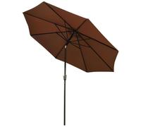 Parasol En Métal Rond Polyester 180g/M? Manivelle Inclinable ? 3 X 2,45 M Chocolat