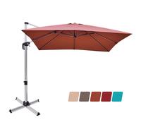 Parasol en porte-à-faux 300 x 300 cm rotation 360° inclinaison réglable style c