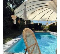Parasol en toile crème
