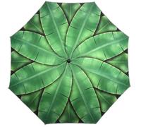 Parasol Esschert Design Feuilles 184 x 226 cm polyester vert - Mât droit - Manuel - Rectangulaire