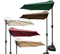 Parasol Extérieur À Demi-auvent, Parasol Extérieur De 2,6 M, Idéal for l'ombre À Petite Échelle sur Les Balcons, Les Tables Ou Les Terrasses(Khaki)
