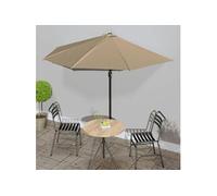 vidaXL Parasol Extérieur Mât Aluminium 300x155 cm Taupe Jardin Terrasse Patio