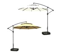 Parasol Extérieur, Parapluie Romain, 8 Baleines Robustes, Bouton Poussoir Facile, Poteau en Acier, 1 Pièce, 2,5 M/8,2 Pieds, Étanche, for Piscine De Jardin(Khaki)