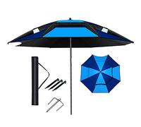 Parasol,Fishing Umbrella Parasol Sun Shade, Rainproof, Not Afraid of Sturdy Wind, 360° Rotation, for Garden Beach Patio Umbrellas, Camping Shelters, Golf, Football Field (GR