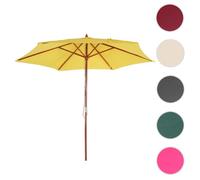 Mendler Parasol de jardin Florida – Ø 3 m – Polyester/bois – Jaune