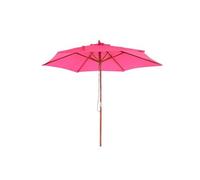 Parasol Florida, parasol de jardin parasol de marché, Ø 3m polyester/bois rose