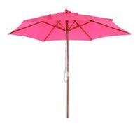 Parasol Florida, parasol de jardin parasol de marché, Ø 3m polyester/bois rose Rose G