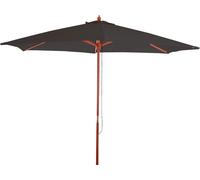 Parasol Florida, parasol de marché, Ø 3m polyester/bois ~ anthracite