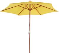 Parasol Florida, parasol de marché, Ø 3m polyester/bois ~ jaune