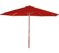 Parasol Florida, parasol de marché, Ø 3m polyester/bois ~ rouge