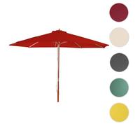 Parasol Florida parasol de marché Ø 3m polyester bois rouge