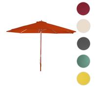 Parasol Florida parasol de marché Ø 3m polyester/bois terre-cuite
