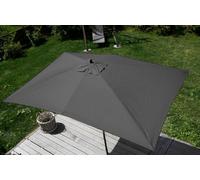 Mendler Parasol Florida, Parasol de jardin, Parasol de marché, 2x3m polyester/bois 6kg - anthracite