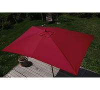 Parasol Florida, parasol de marché, 2x3m polyester/bois 6kg ~ bordeaux