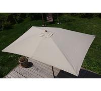 Parasol Florida, parasol de marché, 2x3m polyester/bois 6kg ~ crème