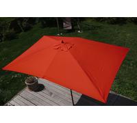Parasol Florida, parasol de marché, 2x3m polyester/bois 6kg ~ terracotta