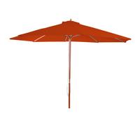 Parasol Florida, Parasol De Marché, Ø 3m Polyester/Bois Terre-Cuite Orange