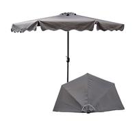 Parasol - Graphite - Demi-parapluie - Ø 270 cm - H 235 cm - Fixation murale