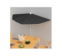 vidaXL Parasol half met paal 180x90 cm zwart315565 Noir G