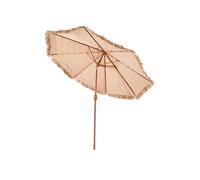 Parasol Hawaïen 274cm Inclinable Avec Toit Chaume PP 8 Baleines Métalliques