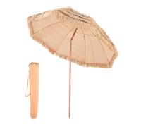 VEVOR Parasol Hawaïen, 2,4 m Parasol Exotique Inclinable avec Toit Chaume PP, 8 Baleines Métalliques, Protection Solaire Extérieure Flexible pour Plage, Terrasse, Bord de Piscine, Jardin, Arrière-cour