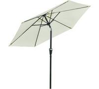 Outsunny Parasol de jardin droit hexagonal inclinable Ø 2,3 x 2,16 m métal polyester 180 g/m² crème