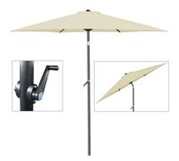 Parasol inclinable Ø 200cm beige - KINGSLEEVE® - Avec manivelle - Protection solaire jardin terrasse TU