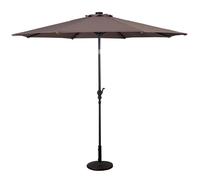 Parasol inclinable 300 cm avec 24 lumières led réglable pour jardin et terrasse