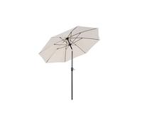 Parasol inclinable aluminium fibre de verre polyester diamètre 2,65 m coloris crème