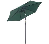 Parasol Inclinable De Jardin Balcon Terrasse Manivelle Toile Polyester Imperm?Abilis?E Haute Densit? 180 G/M? ?2,7 X 2,35h M Alu Vert Vert