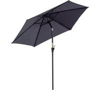 Outsunny Parasol droit inclinable manivelle Ø2,6 x 2,35H m toile polyester 180 g/m² aluminium gris
