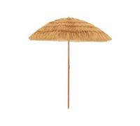 parasol inclinable de paille 2m fixation pour sable toit chaume style hawaïen 2 parties démontables pour plage cour piscine