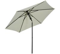 Outsunny Parasol de jardin inclinable parasol droit à poussée manuelle avec aération en métal polyester haute densité 180g/m² dim. Ø 265 x 235H cm gris clair