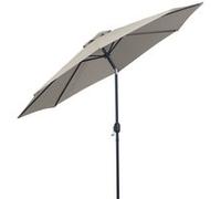 Outsunny Parasol de jardin Ø 3 m – métal, polyester 180 g/m², manivelle inclinable – Gris clair