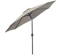 Parasol Inclinable Octogonal ? 3 X 2,45 M Ouverture Fermeture Par Manivelle M?Tal Polyester Haute Densit? Gris Clair Gris
