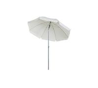 Parasol inclinable octogonal de jardin Ø 2,2 x 2,3 H m métal polyester crème
