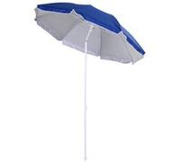 Outsunny Parasol de plage Parasol inclinable octogonal Ø 160 cm tissu polyester haute densité anti-UV mât démontable sac de transport inclu bleu