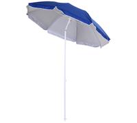 Outsunny Parasol de plage inclinable octogonal Ø160 cm polyester anti-UV mât démontable bleu