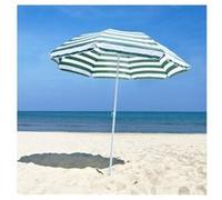 Parasol inclinable octogonal de plage Ø 180 cm tissu polyester haute densité anti-UV mât démontable vert blanc rayé Vert G