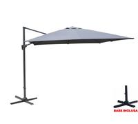 Parasol Inclinable/Orientable Deporte 3X4 Gris Base À Croix Sans Piastr