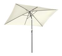 Outsunny Parasol de jardin Parasol droit inclinable rectangulaire aluminium polyester haute densité 3 x 2 m crème