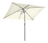 Parasol inclinable rectangulaire métal polyester haute densité 2,95L x 1,95l x 2,4H m crème