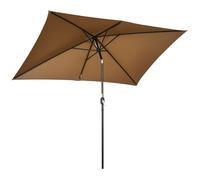 Parasol inclinable rectangulaire - Outsunny - protection solaire - toile polyester 180 g/m² - 2,94L x 1,98l x 2,55H m - marron