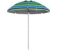 Parasol Outsunny Parasol inclinable réglable de plage protection UV40+ Ø178 cm sac transport inclus