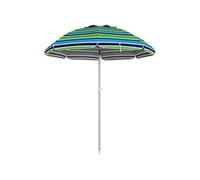 Outsunny Parasol de plage inclinable Ø178 cm Hauteur réglable UV40 Sac transport inclus Multicolore